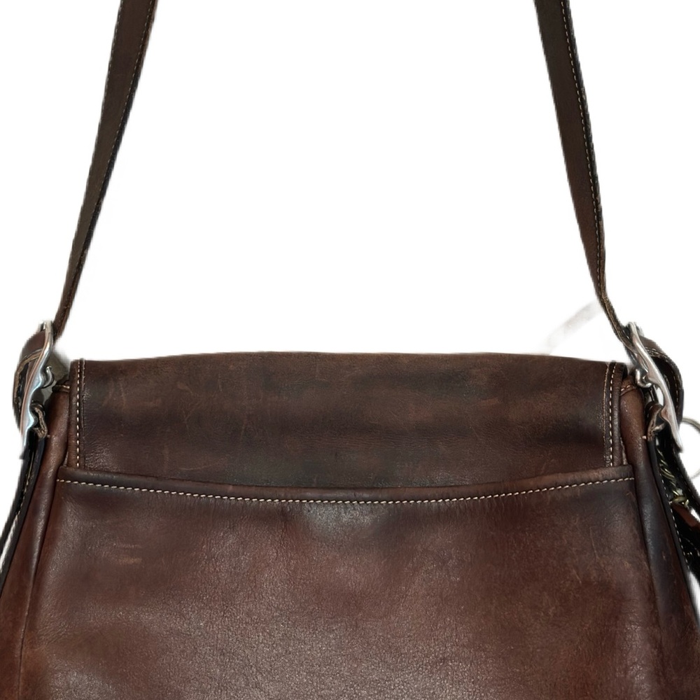 COACH ~ Leather Flap Crossbody Bag Monogrammed Interior Brass Hardware circa ‘02 - Picture 10 of 11